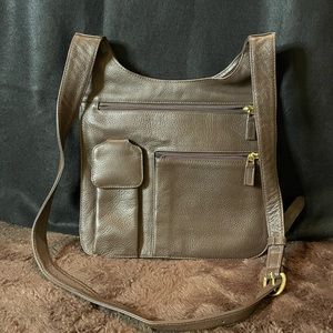 JP Ourse Traveler Bag CowHide Leather Shoulder Cross Body Purse Brown